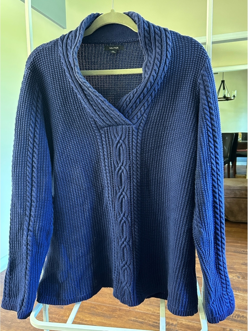 Nautica XL Navy Blue Cotton Knit Pullover Sweater